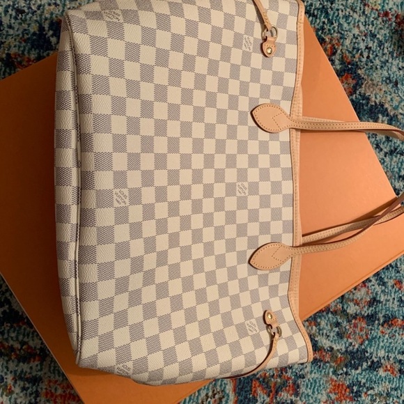 * SOLD * LOUIS VUITTON NEVERFULL DAMIER AZUR NEW - Picture 3 of 8